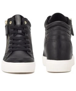 Nine West Tons High Top Hidden Wedge Sneakers Shoes