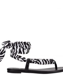 Nine West Trap Ankle Wrap Flat Sandals Lace It Up