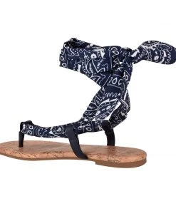 Nine West Trap Ankle Wrap Flat Sandals Lace It Up