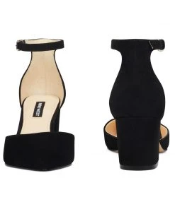 Nine West Trini Ankle Strap Block Heel Pumps Heels