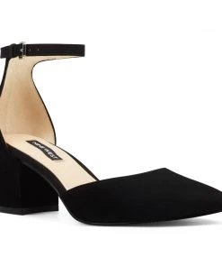 Nine West Trini Ankle Strap Block Heel Pumps Heels