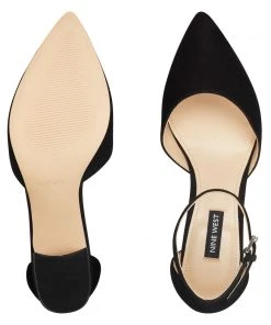 Nine West Trini Ankle Strap Block Heel Pumps Heels