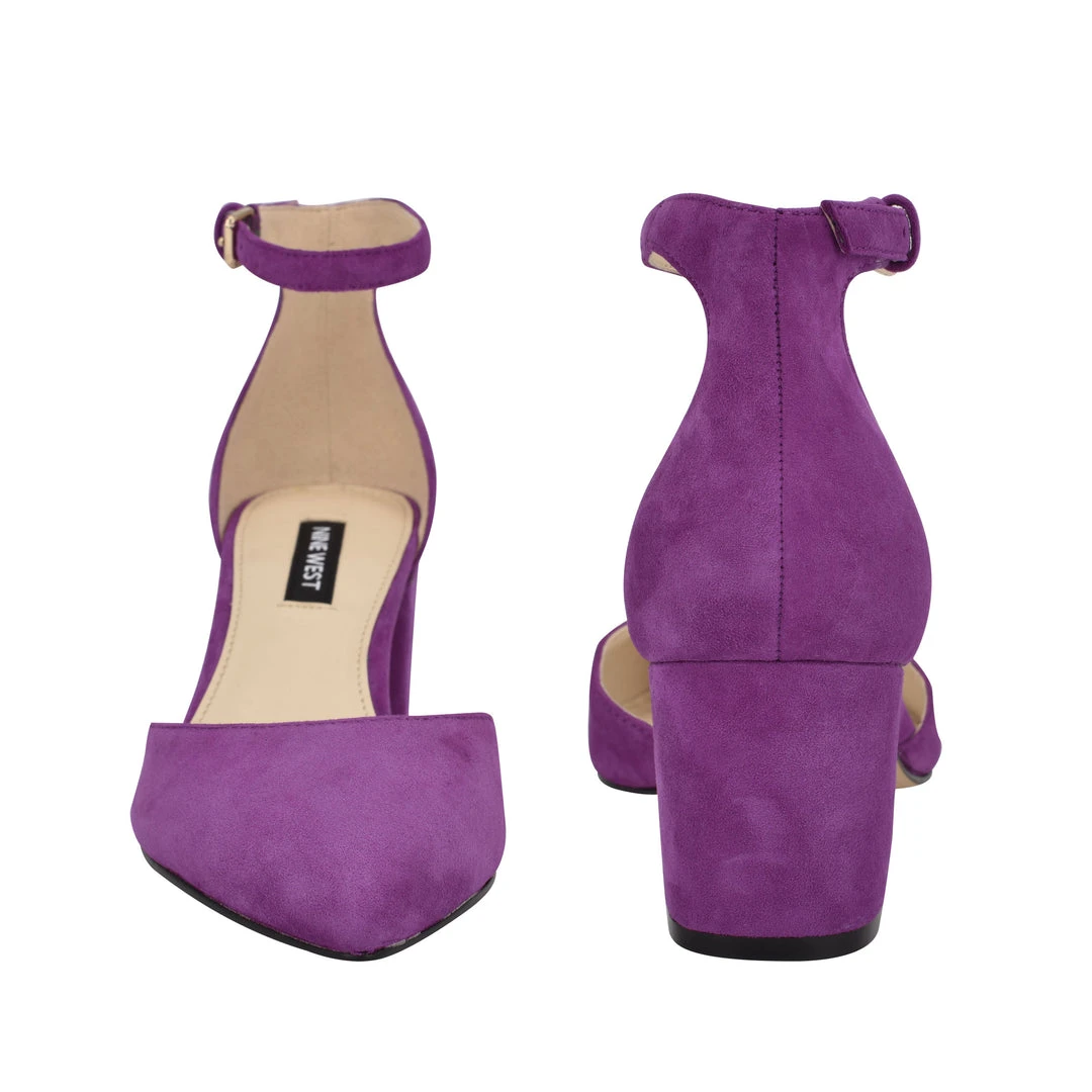 Nine West Heels Trini Ankle Strap Block Heel Pumps 6 Nine West Heels Trini Ankle Strap Block Heel Pumps