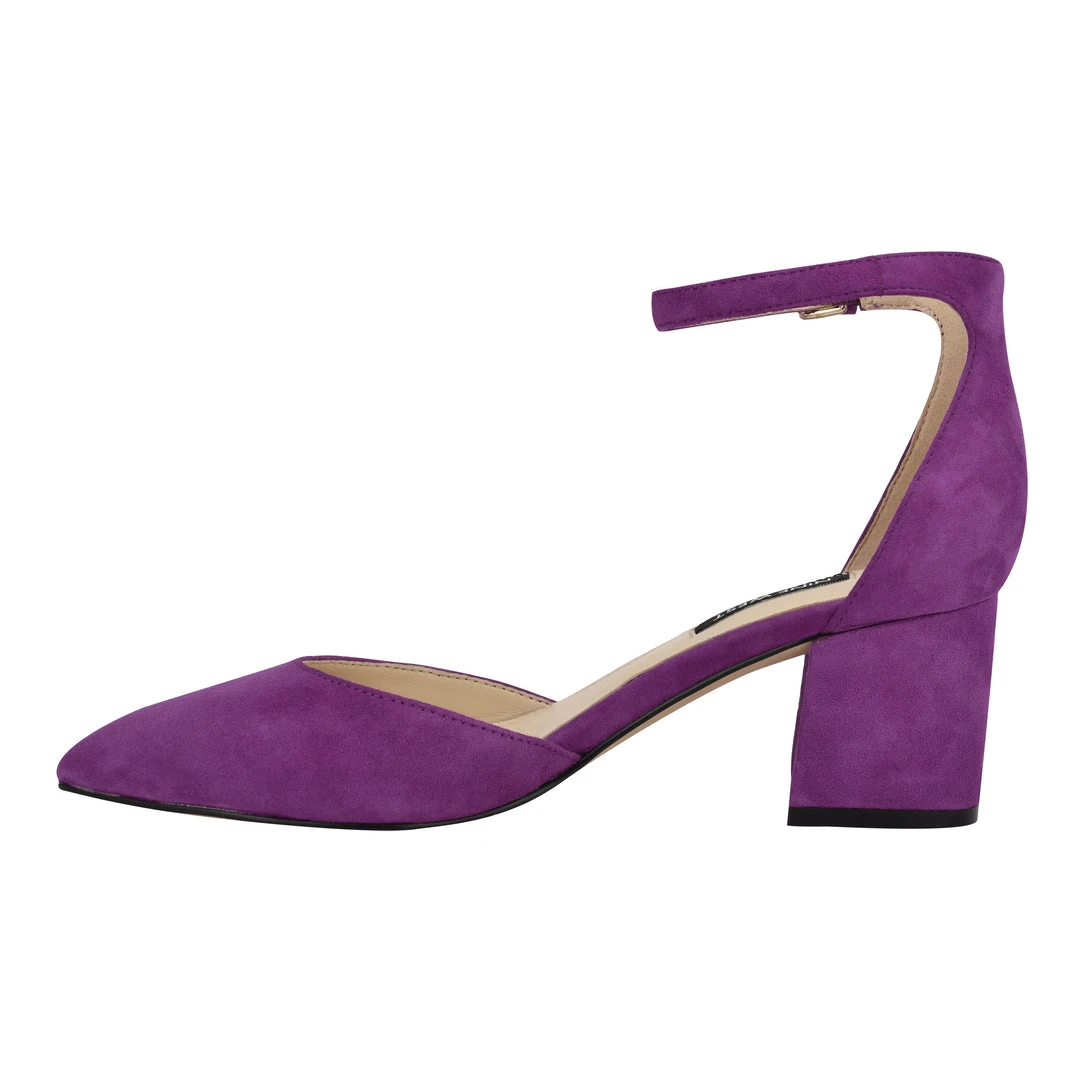 Nine West Heels Trini Ankle Strap Block Heel Pumps 5 Nine West Heels Trini Ankle Strap Block Heel Pumps