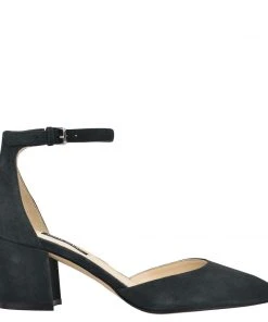 Nine West Heels Trini Ankle Strap Block Heel Pumps
