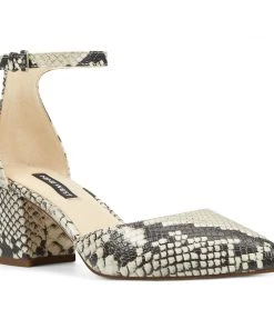 Nine West Heels Trini Ankle Strap Block Heel Pumps