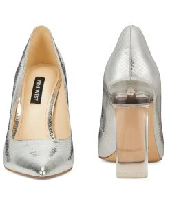 Nine West Trixi Pointy Toe Pumps Metallic Mindset