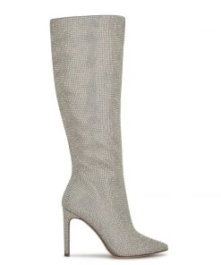 Nine West Tysh Rhinestone Dress Boots Heel Appeal