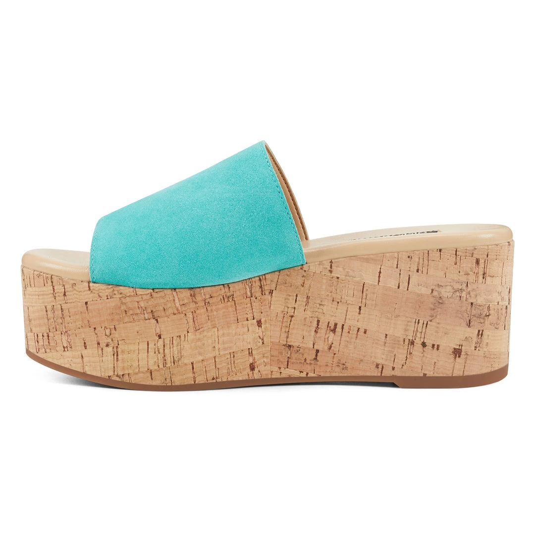 Nine West Vale Platform Slide Sandals 6 Nine West Vale Platform Slide Sandals