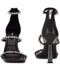 Nine West Heel Appeal Vavoom Rhinestone Strappy Dress Sandals