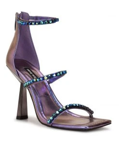 Nine West Vavoom Rhinestone Strappy Dress Sandals Color Pop