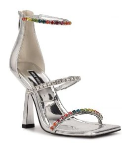 Nine West Color Pop Vavoom Rhinestone Strappy Dress Sandals