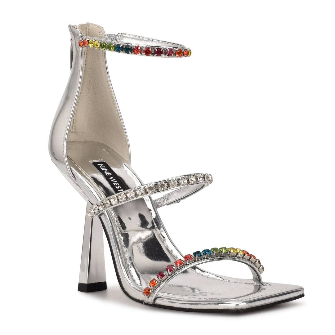 Nine West Color Pop Vavoom Rhinestone Strappy Dress Sandals 4 Nine West Color Pop Vavoom Rhinestone Strappy Dress Sandals