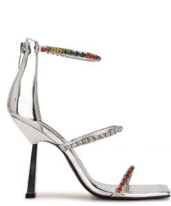 Nine West Color Pop Vavoom Rhinestone Strappy Dress Sandals