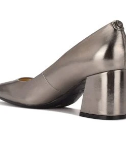 Nine West Vibe 9x9 Block Heel Pumps Metallic Mindset