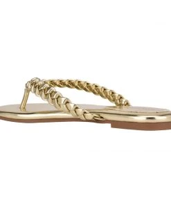 Nine West Metallic Mindset Wantit Flat Slide Sandals