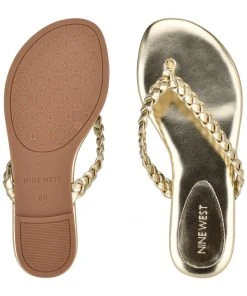 Nine West Metallic Mindset Wantit Flat Slide Sandals