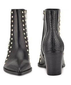 Nine West What Studded Block Heel Booties
