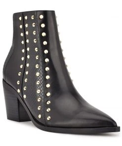 Nine West What Studded Block Heel Booties