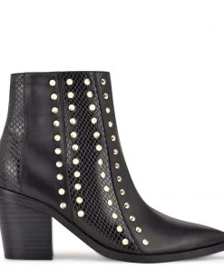 Nine West What Studded Block Heel Booties