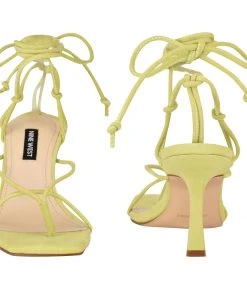 Nine West Lace It Up Yarin Ankle Wrap Heeled Sandal