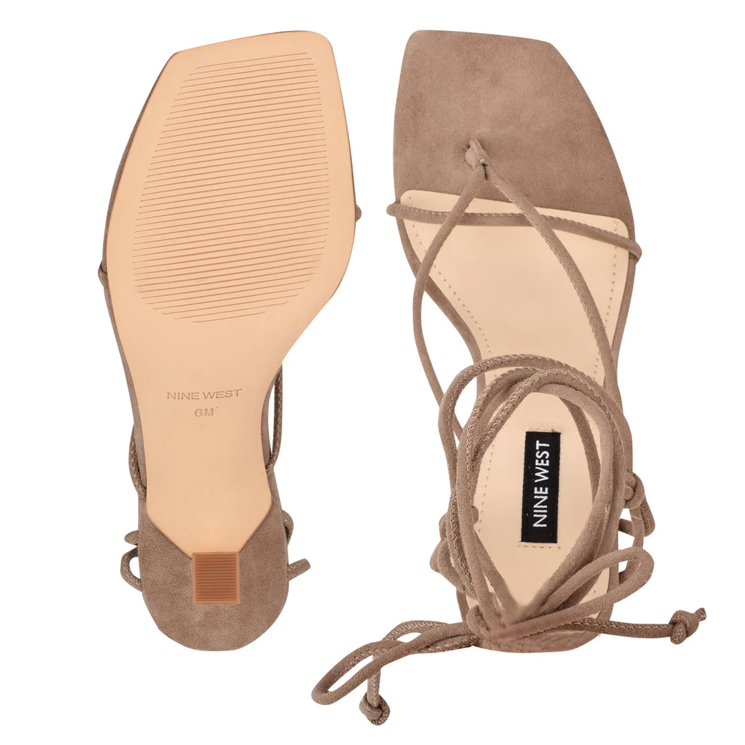 Nine West Lace It Up Yarin Ankle Wrap Heeled Sandal 7 Nine West Lace It Up Yarin Ankle Wrap Heeled Sandal