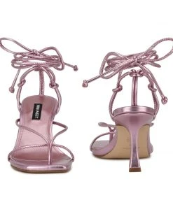 Nine West Lace It Up Yarin Ankle Wrap Heeled Sandal