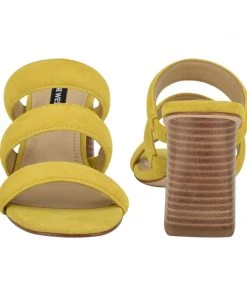 Nine West Yeat Heeled Slide Sandals Color Pop