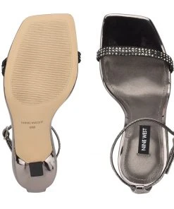 Nine West Yess Rhinestone Ankle Strap Sandals