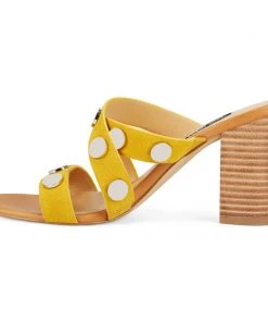 Nine West Yoana Heeled Slide Sandals Color Pop