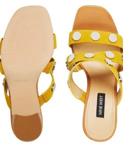 Nine West Yoana Heeled Slide Sandals Color Pop