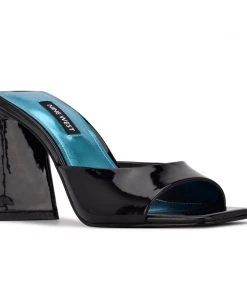 Nine West Yougo Heeled Slide Sandals New