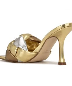 Nine West Yoyo Heeled Slide Sandals Weave Got You