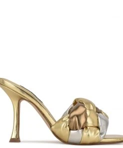 Nine West Yoyo Heeled Slide Sandals Weave Got You