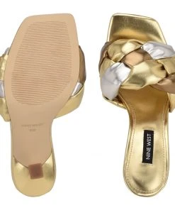 Nine West Yoyo Heeled Slide Sandals Weave Got You