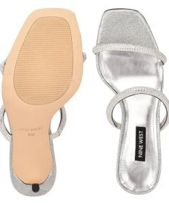 Nine West Zarleen Heeled Slide Sandals Metallic Mindset