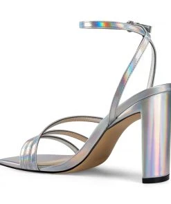 Nine West Zelina Heeled Strappy Sandals Metallic Mindset
