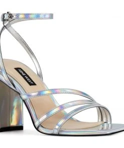 Nine West Zelina Heeled Strappy Sandals Metallic Mindset
