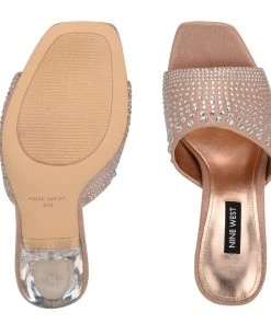Nine West Heel Appeal Ziptip Rhinestone Heeled Slide Sandals
