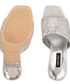 Nine West Ziptip Rhinestone Heeled Slide Sandals Heel Appeal 11 Nine West Ziptip Rhinestone Heeled Slide Sandals Heel Appeal