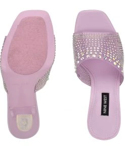 Nine West In The Clear Ziptip Rhinestone Heeled Slide Sandals