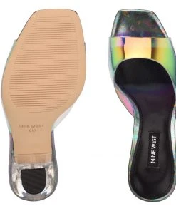 Nine West Zooza Heeled Slide Sandals In The Clear