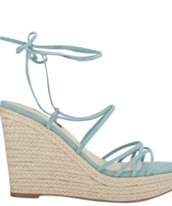 Nine West Havefun Ankle Wrap Espadrille Wedge Sandals Lace It Up