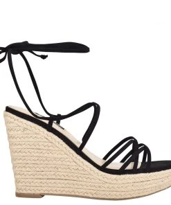 Nine West Lace It Up Havefun Ankle Wrap Espadrille Wedge Sandals