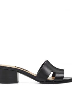Nine West Aubrey Open Toe Slide Sandals Heels