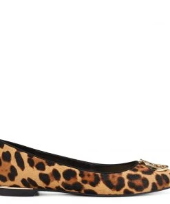 Nine West Celia Logo Almond Toe Flats