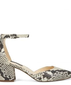 Nine West Heels Trini Ankle Strap Block Heel Pumps